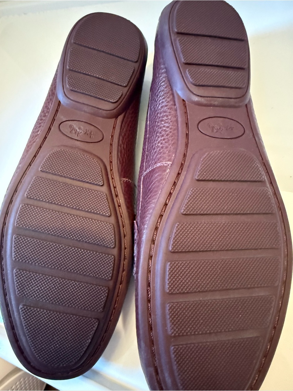 Coach Women's Burgundy Leather Penny Loafers - Picture 4 of 5